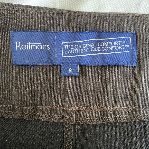 Reitmans Women's Brown Elastic Waist Pull On Capri Dress Pants Size 9 - Picture 2 of 10